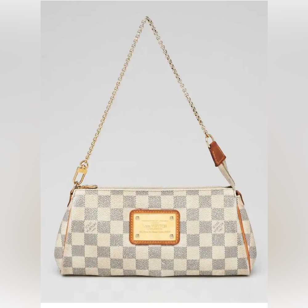 LOUIS VUITTON Damier Azur Eva Shoulder Bag 2way N55214 LV Authentic